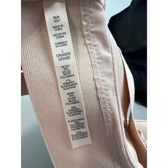 Rhonda Shear 2 Pack Molded Cup Bra with Wrap Back Size Large Black Beige 653.11 - Picture 6 of 10